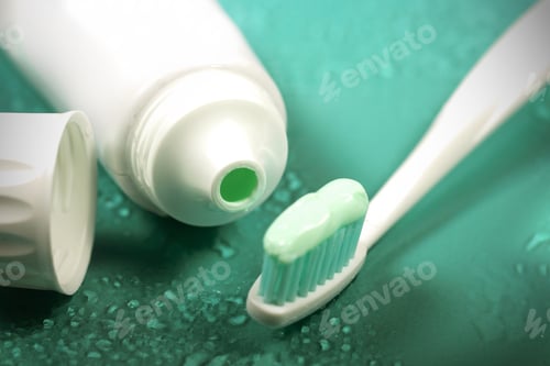 Preview: Toothpaste On A Bright Background There Is A Place For An Inscription
