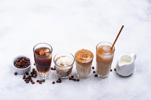 Preview: Different trendy cold coffee drink