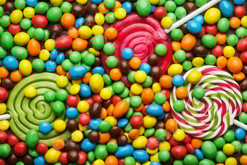 Preview: Different Colorful Sweets And Lollipops