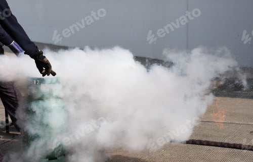 Preview: The instructor demonstrate and training the fire extinguisher use, fire evacuation training.