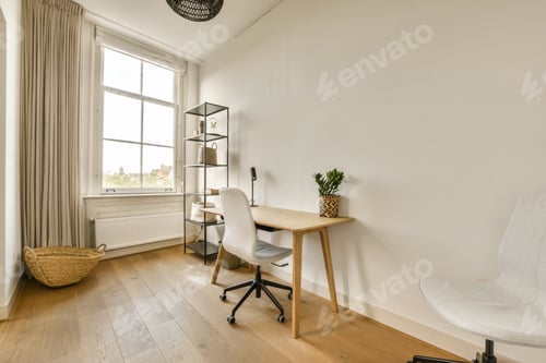 Preview: a home office with a desk and a window