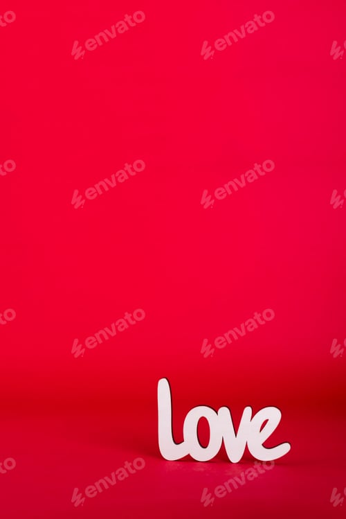 Preview: message of love with wooden letters