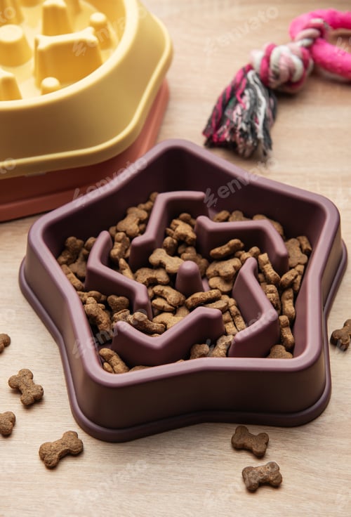 Preview: Slow feeding bowl preventing gulping and improving digestion in dogs