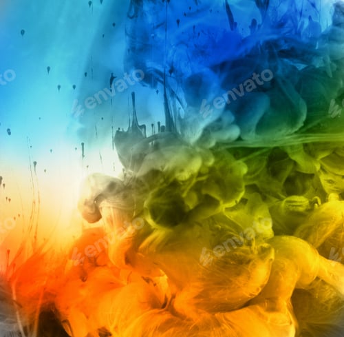 Preview: Acrylic colors in water. Abstract background.