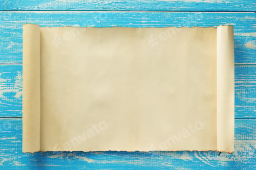Preview: parchment scroll at wood