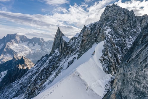 Preview: Alpinists climbing an alpine ridge