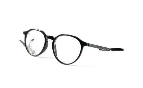 Preview: Eyeglasses with one broken lens isolated on white