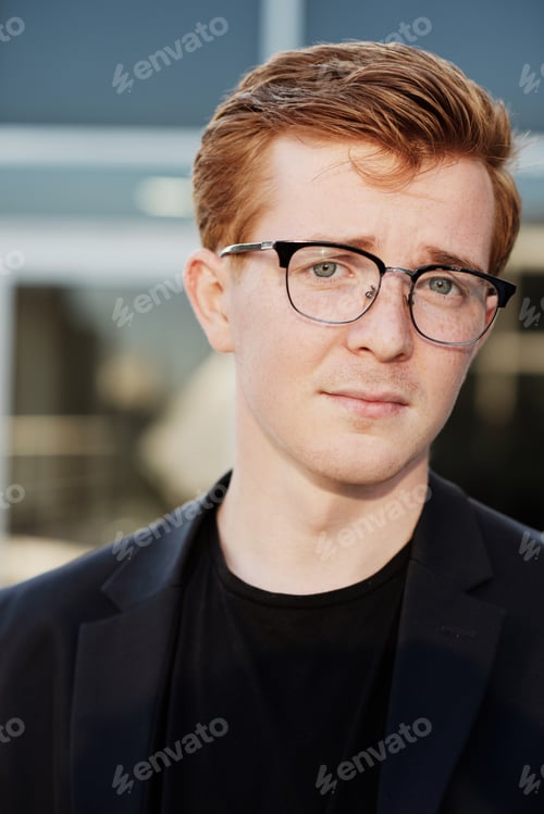Preview: Portrait of Young Confident Ginger Caucasian Man