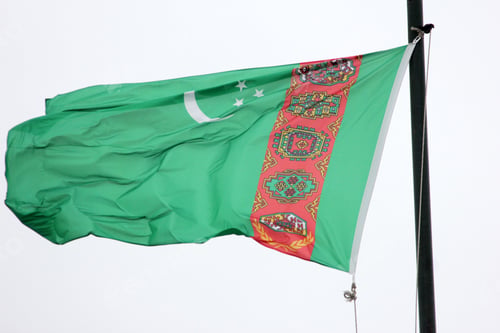 Preview: Turkmenistan flag on a white background