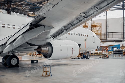 Preview: Professional plane expluatation service in big hangar