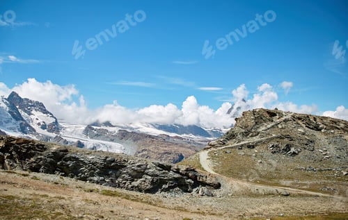 Preview: Landscape of snowy mountains, swiss Alps
