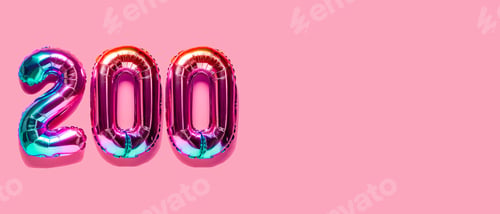 Preview: Rainbow foil balloon number. Top view.