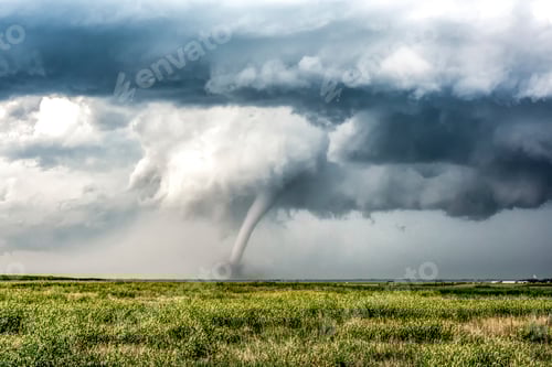Preview: Tornado spinning towards town of Carpenter, Wyoming, USA