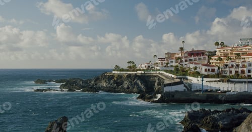 Preview: Tenerife, Canary Island, Puerto de Santiago, Playa la Arena. View of black stones, rocky volcanic