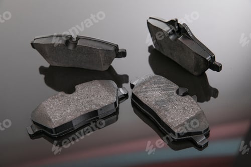 Preview: brake car pads on stylish background