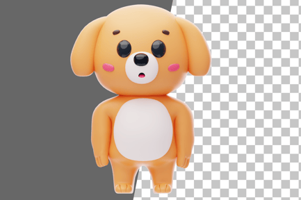 Preview: Dog Character Surprised 3D Illustration