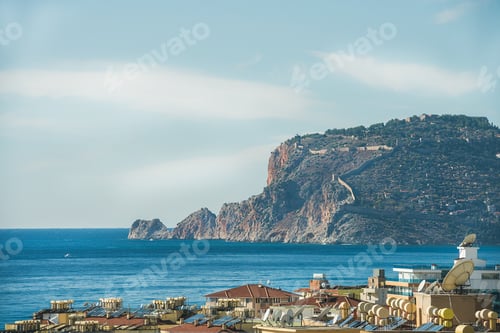 Preview: View over Alanya castle hill and Mediterranean sea, Turkey
