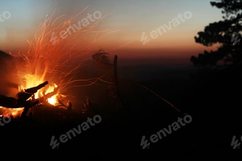 Preview: Summer Campfire and sunset