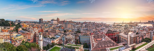 Preview: Genoa, Liguria, Italy Downtown City Skyline