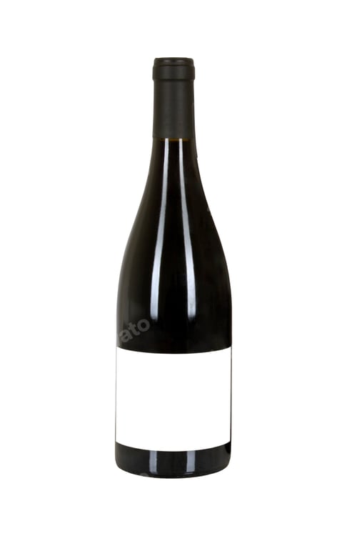 Preview: Red wine bottle isolated with blank label