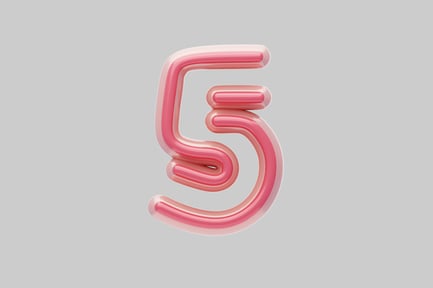 Preview: Pink numeral 5