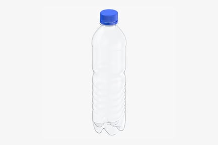 Preview: Recyclable Plastic Bottle with Blue Cap