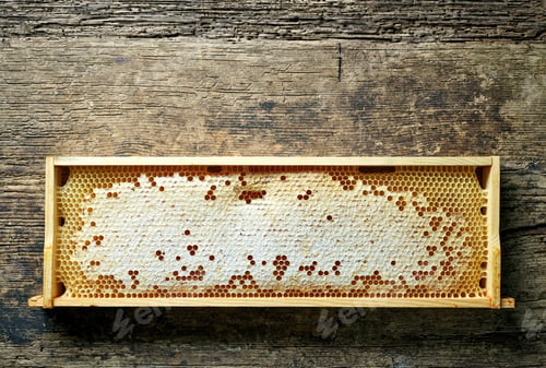 Preview: wooden frame of honey combs