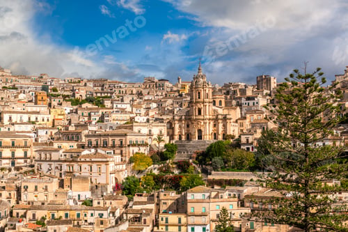 Preview: Modica, Sicily, Italy with the Cathedral of San Giorgio