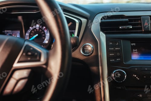 Preview: car start button, concept car interior
