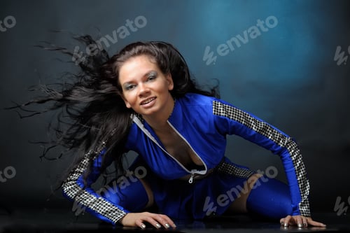 Preview: Woman In Blue Costume Is Dancing