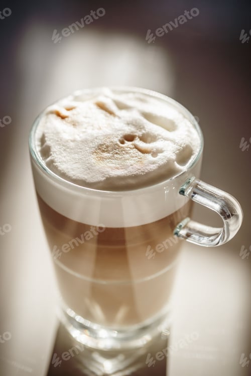 Preview: Glass with latte macchiato