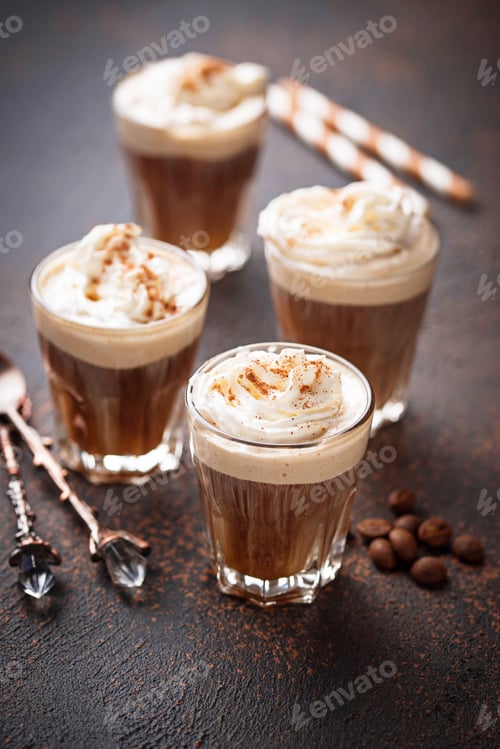 Preview: Coffee latte with whipped cream