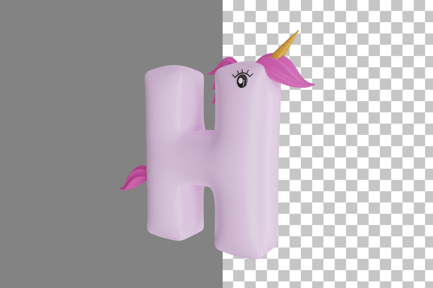 Preview: Letter H Unicorn 3D Icon
