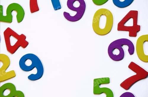 Preview: multi-colored numbers on a white background