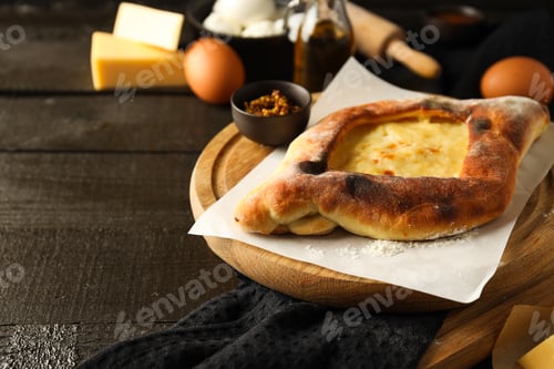 Preview: National Georgian cuisine food, flour product - Khachapuri