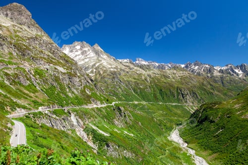 Preview: Panoramic view road in mountains