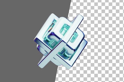 Preview: Chromatic Abstract Translucent Disc Stack 3D Icon