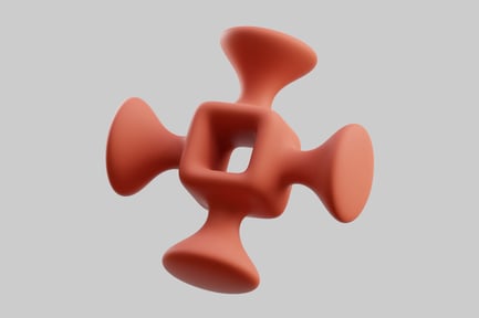 Vorschau: Orangefarbenes Objekt mit abstrakter geometrischer Form