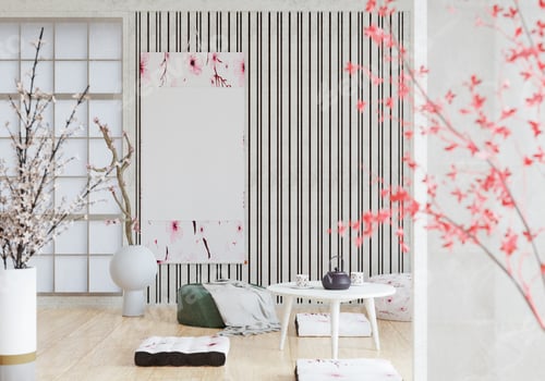 Preview: 3D illustration mockup frame in japanese style room