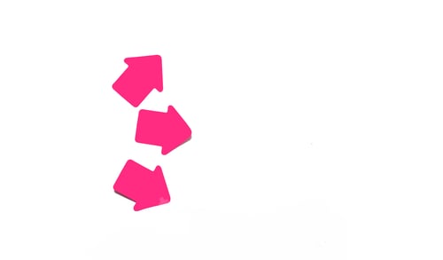 Preview: Group of paper stickers in the form of pink arrows on a white background