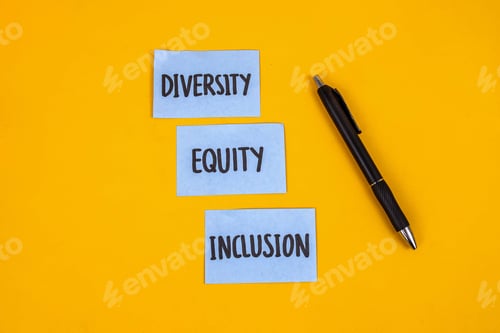 Preview: Inspiring Diversity Equity Inclusion Concepts Written On Sticky Notes With Pen