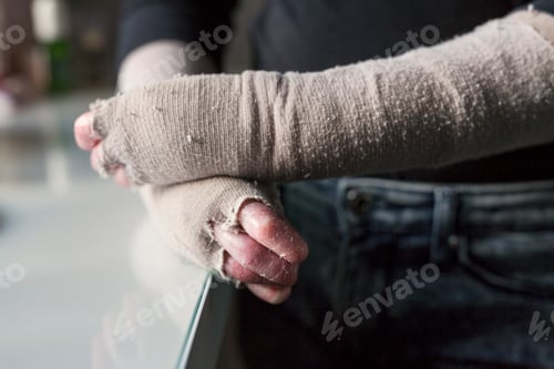 Preview: Mid section of disabled woman