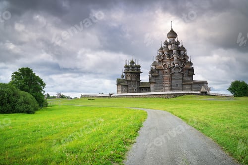 Preview: View of the famous Kizhi Pogost at summer day