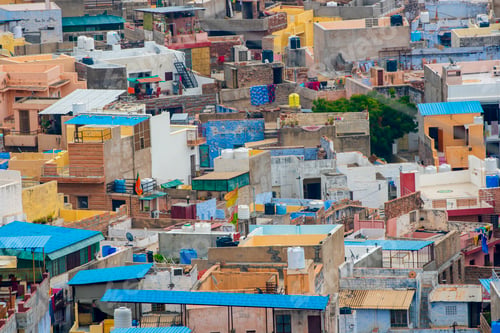 Preview: Aerial view of Jodhpur Blue City. Jodphur, Rajasthan, India