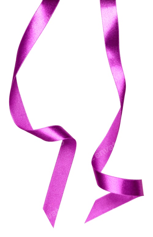 Preview: Shiny satin ribbon in lilac color isolated on white background close up