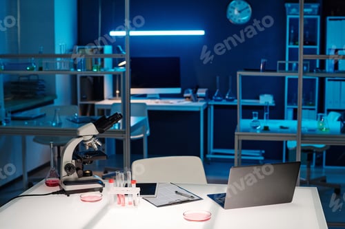 Preview: Scientific Equipment on Table in Lab