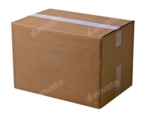 Preview: Sealed cardboard box isolated on white background