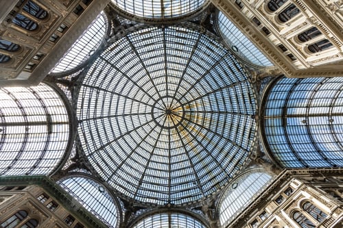 Preview: Round shape roof glass in Galleria Vittorio Emanuele II Milano Italy