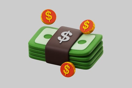 Preview: Stack of cash and coins