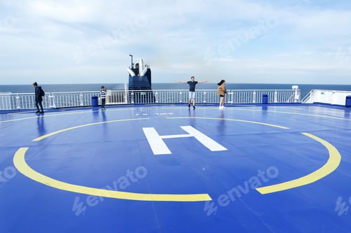 Preview: Helipad on the ferry with see view.